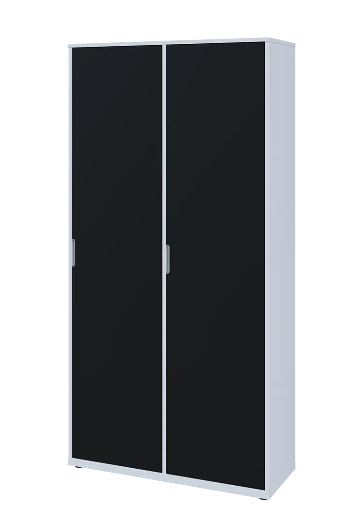 KSR6-81 P skříň šatní, 2x výsuvné ramínko, 2053x1022x400 mm, provedení pravé, bílá sněžná/černá